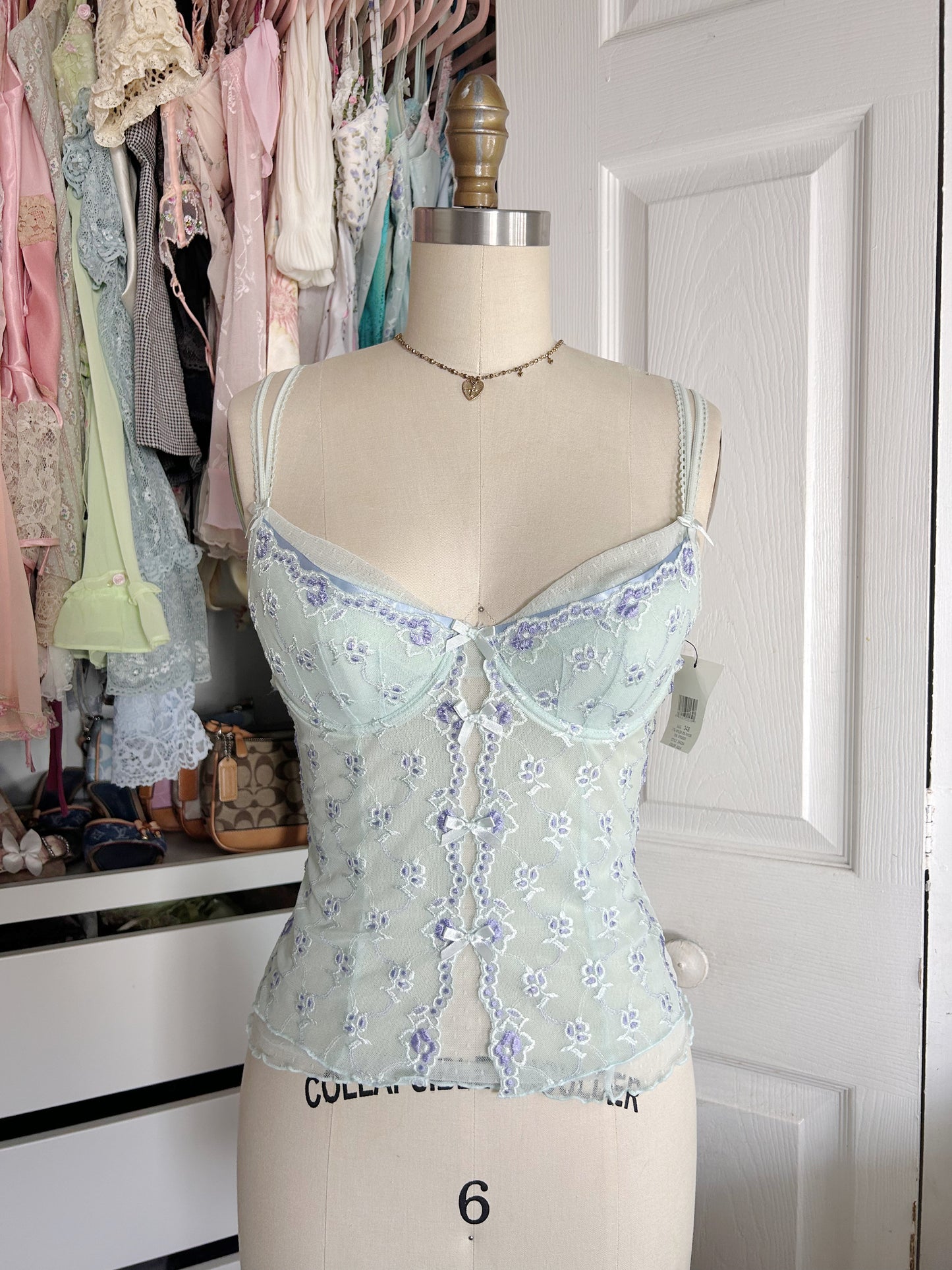 Rampage Blue Lace Bustier NWT