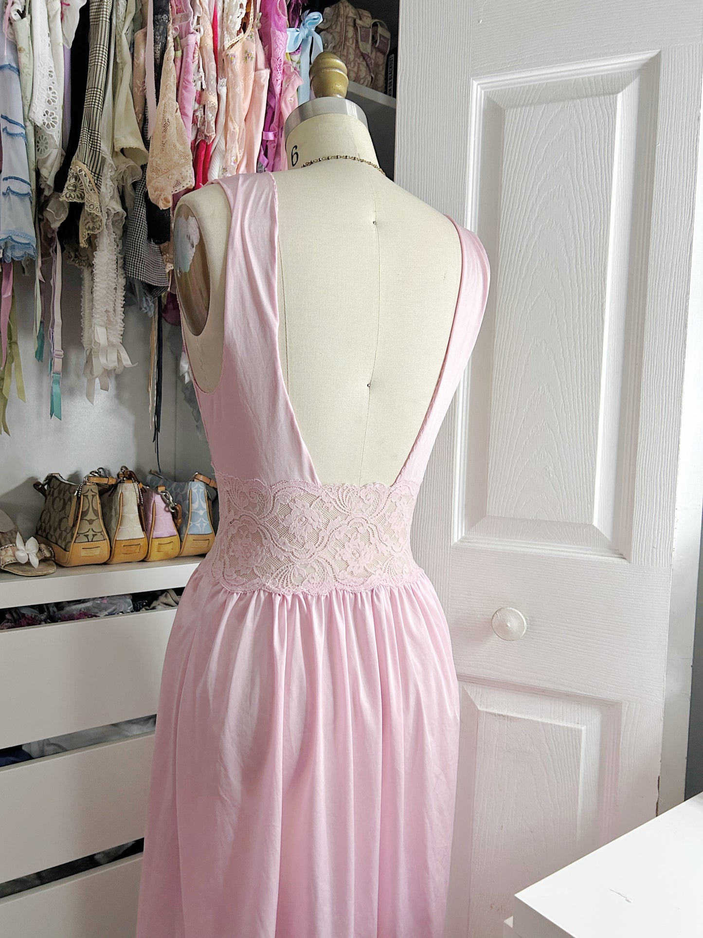 Vintage Lily of France Meadow Pink Gown