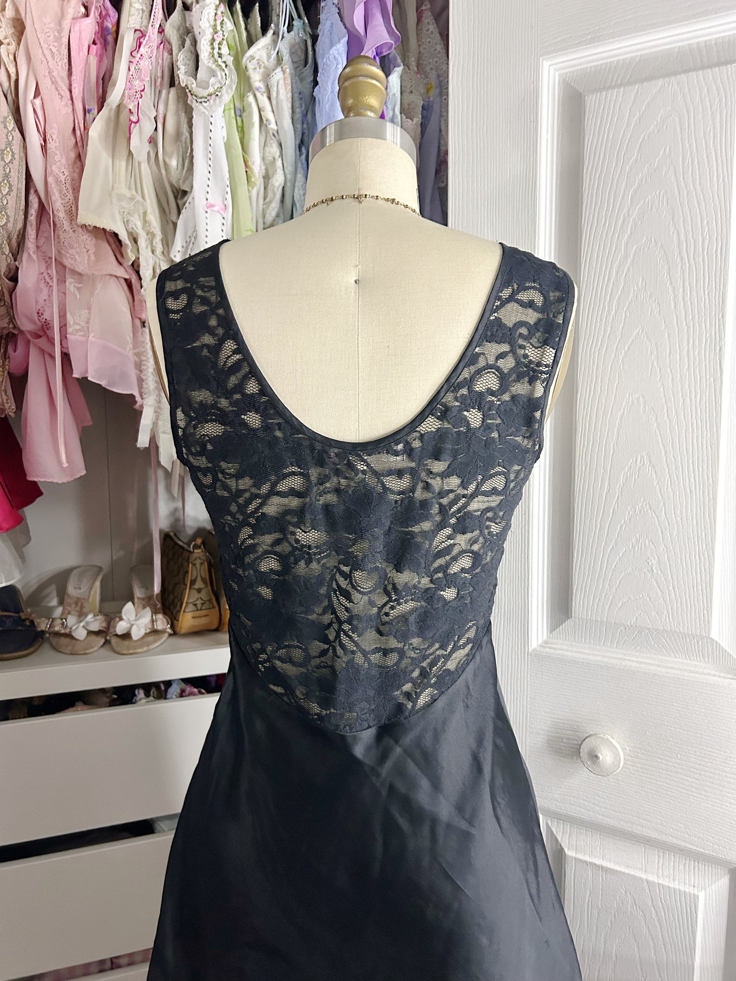 1990’s VS Black Lace Satin Slip