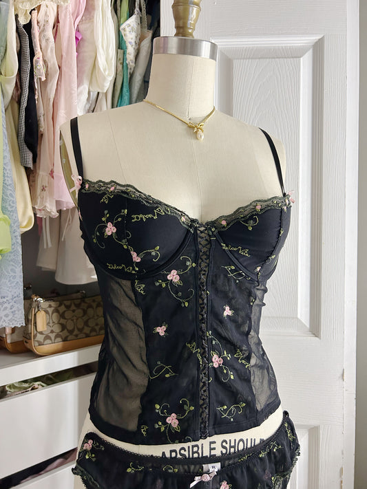 Vintage Rampage Black Floral Set