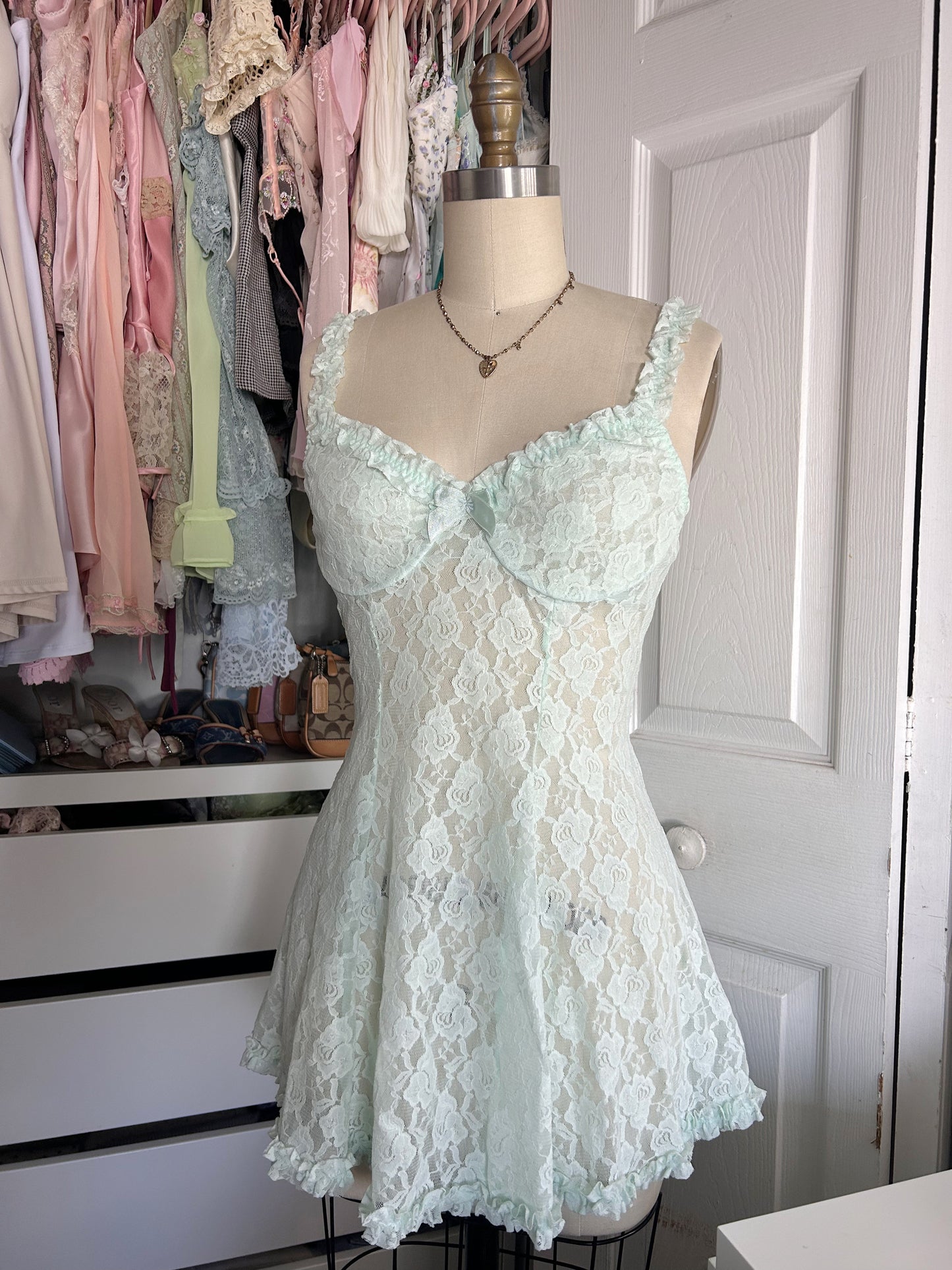 Rare Cinema Etoile Mint Green Lace Dress