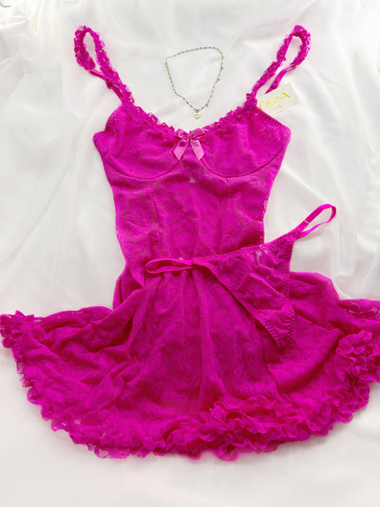 NWT Cinema Etoile Pink Lace Set