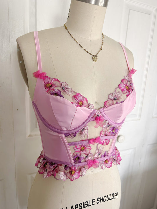 For love and lemon Bustier Top Pink & Purple Colorway