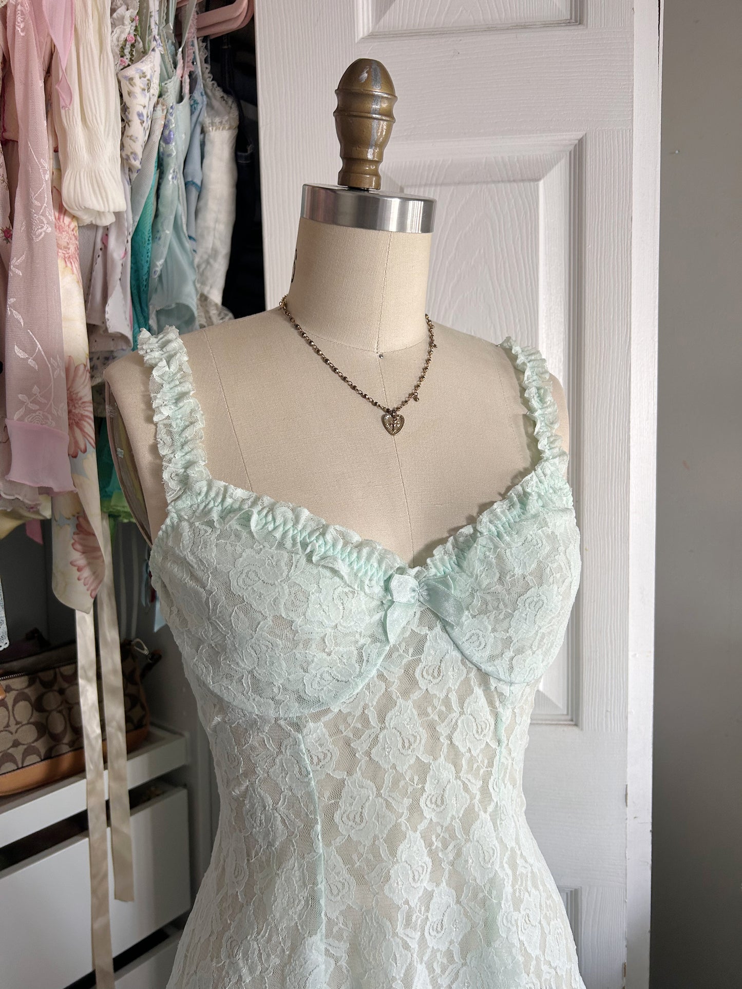 Rare Cinema Etoile Mint Green Lace Dress