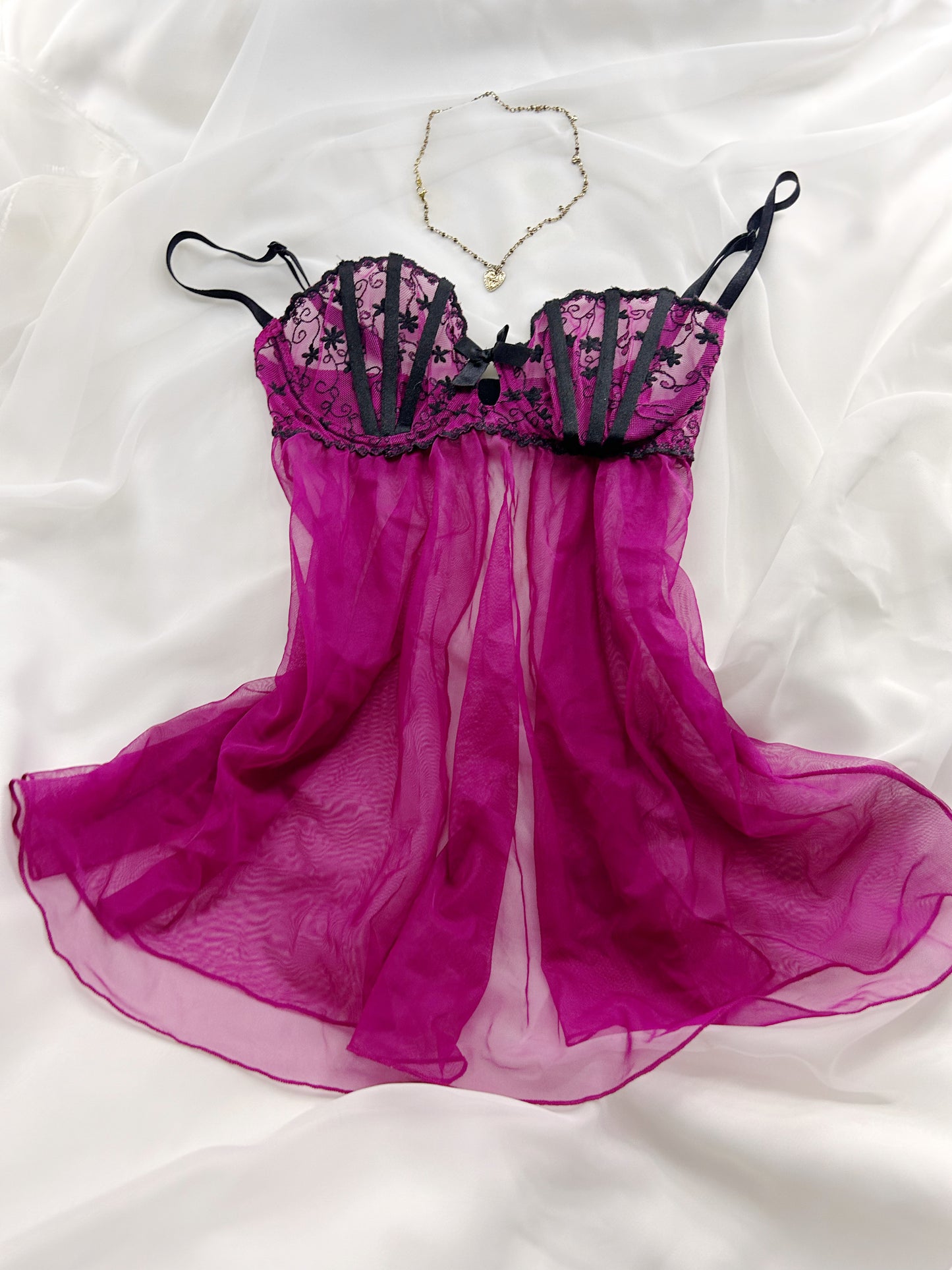 Purple & Black Babydoll Top