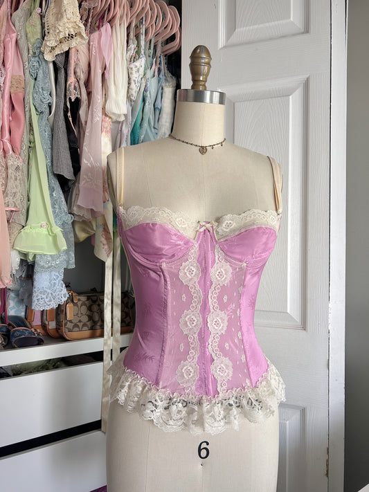 Vintage Princess Cream & Pink Bustier