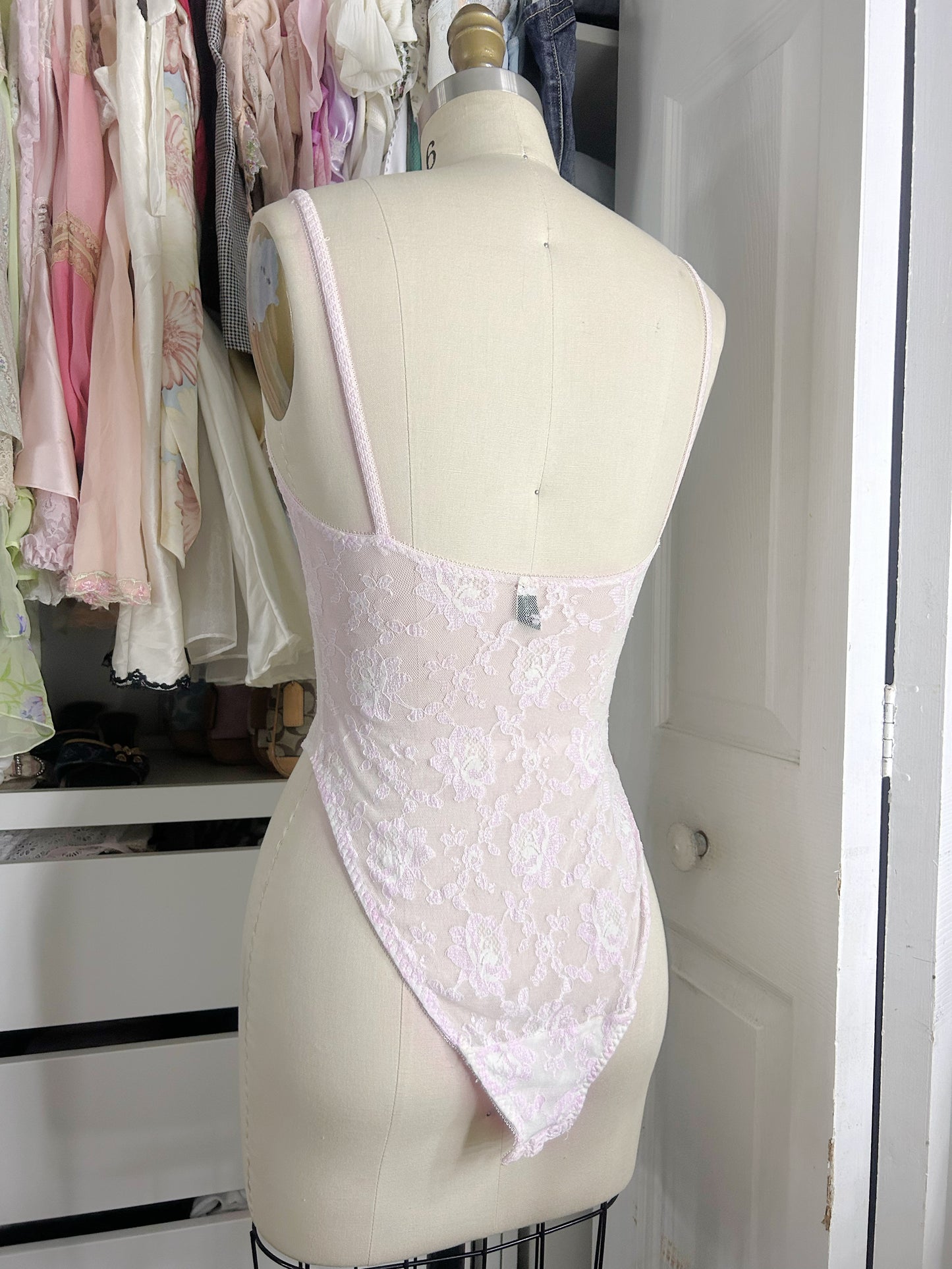 Christian Dior Pink Lace Bodysuit