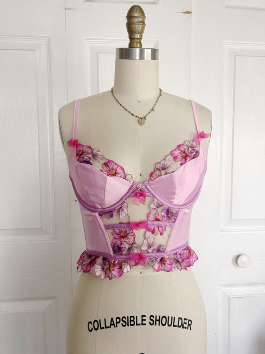 For love and lemon Bustier Top Pink & Purple Colorway