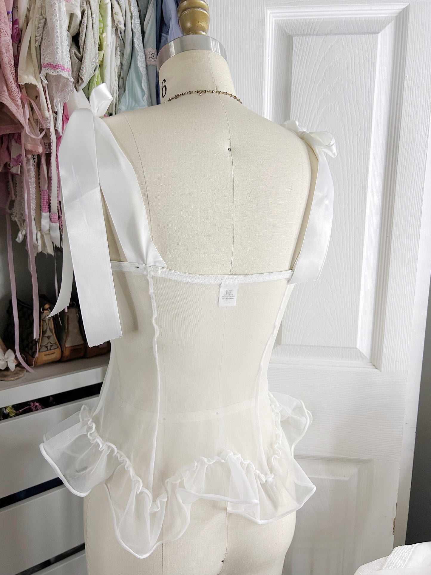 Reworked Fairy Bustier White & Green