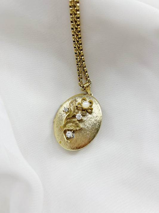 Vintage Gold Plated Locket Necklace