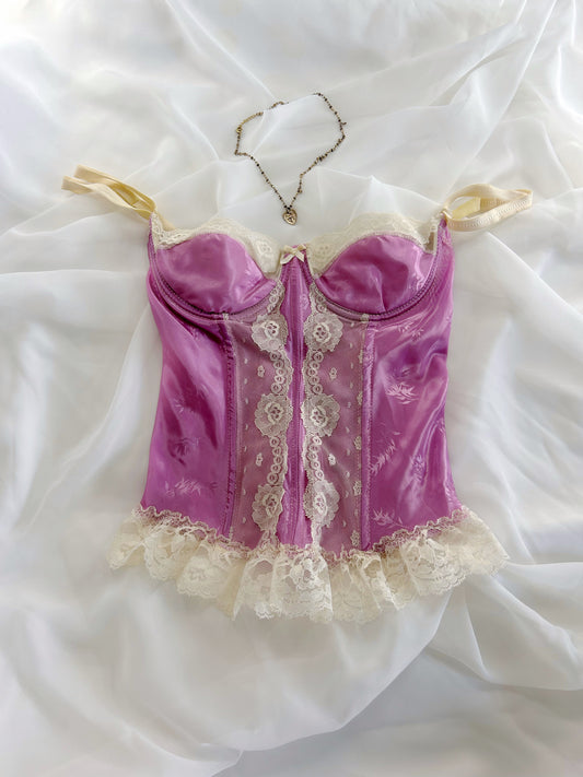 Vintage Princess Cream & Pink Bustier