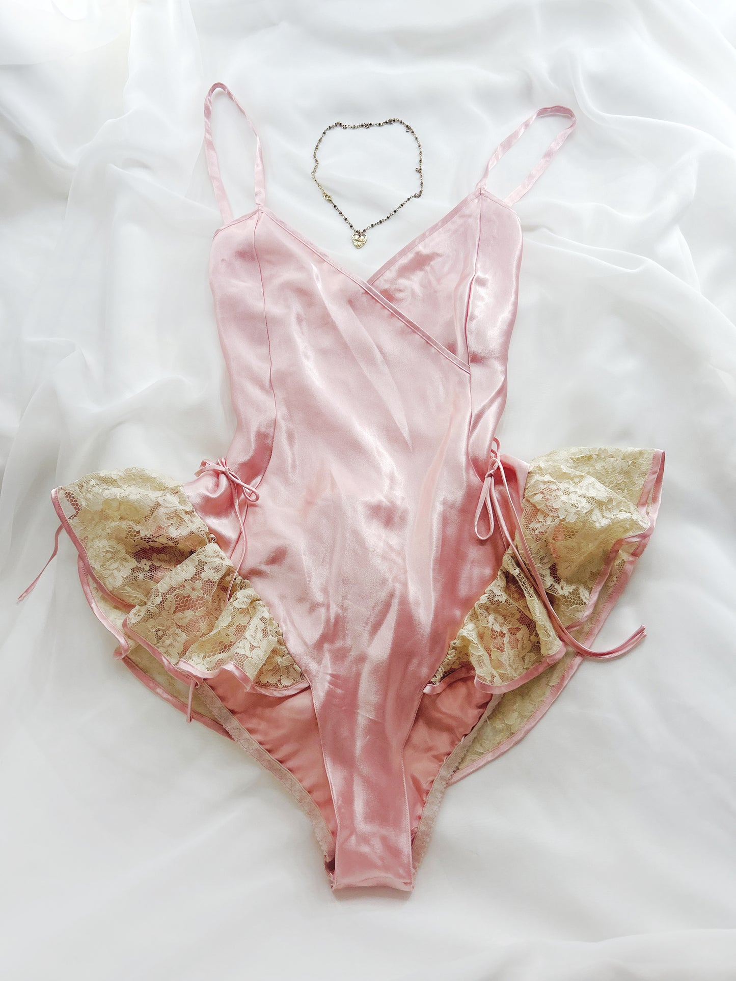 1980’s Gold Label VS Satin Pink Bodysuit