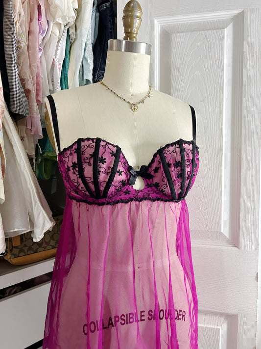 Purple & Black Babydoll Top