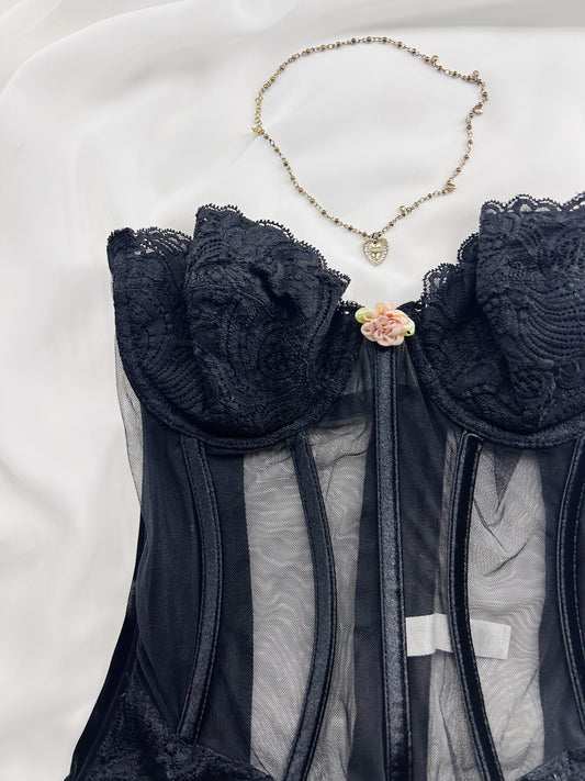 Vintage VS Black Strapless Bustier Top