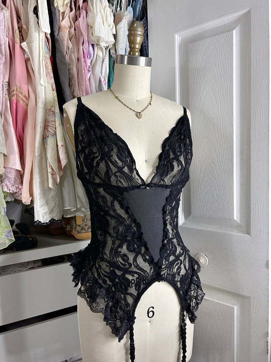 Romantic Black Lace Bustier