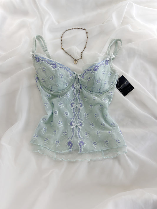 Rampage Blue Lace Bustier NWT