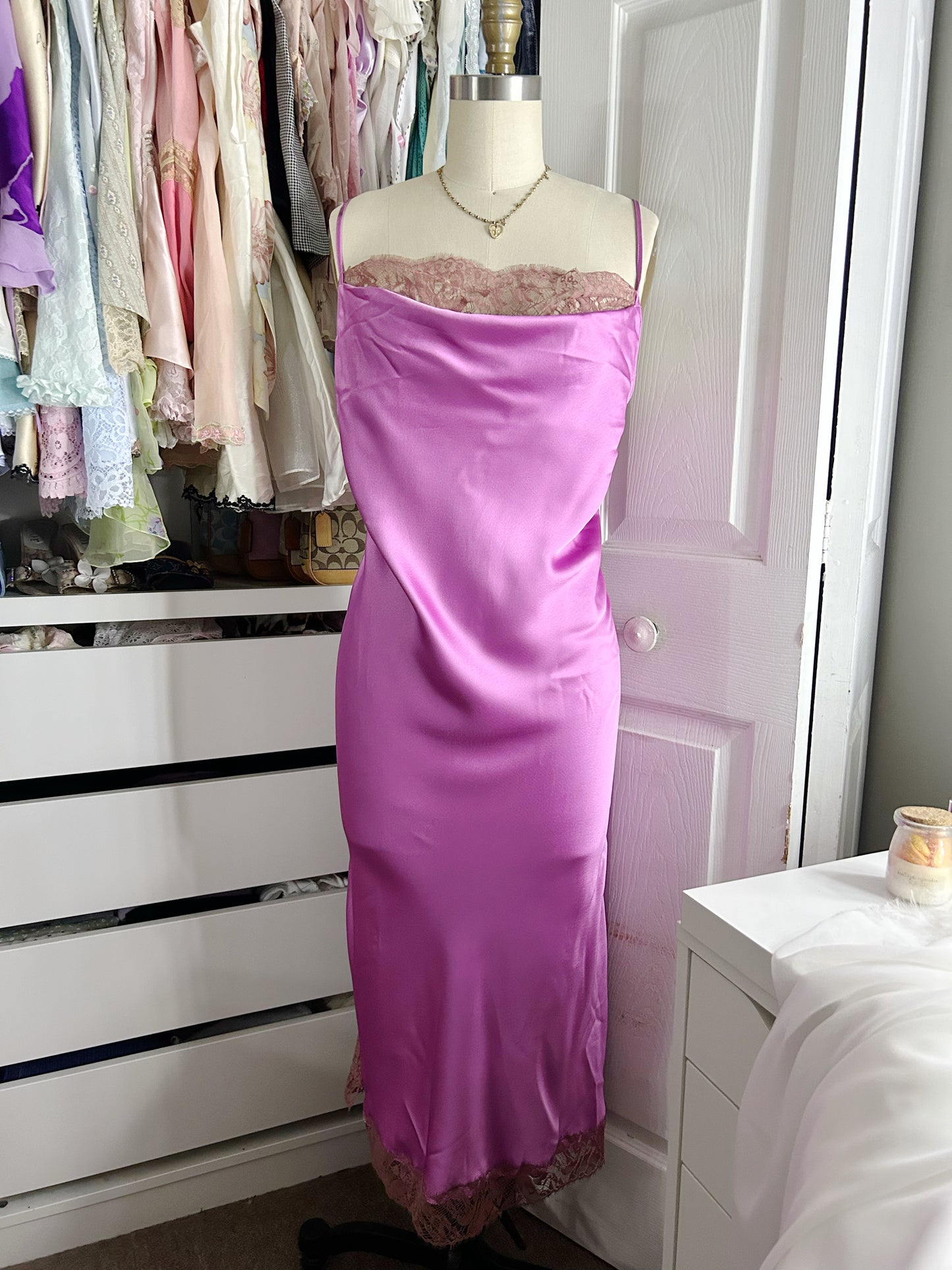 Purple Satin VS Gown NWT