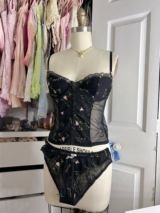 Vintage Rampage Black Floral Set